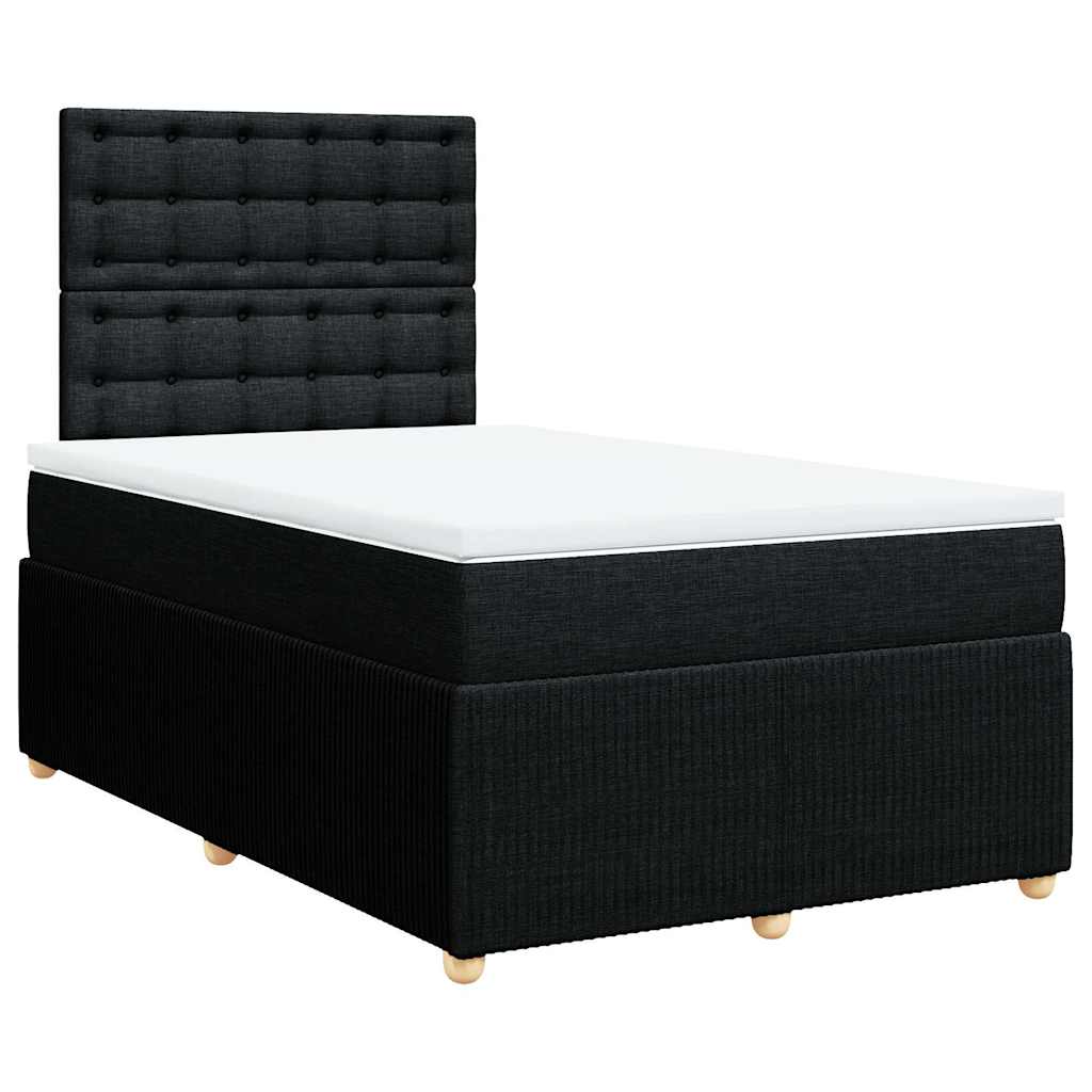 Sommier à lattes de lit avec matelas Noir 120x200 cm Tissu - XIOS