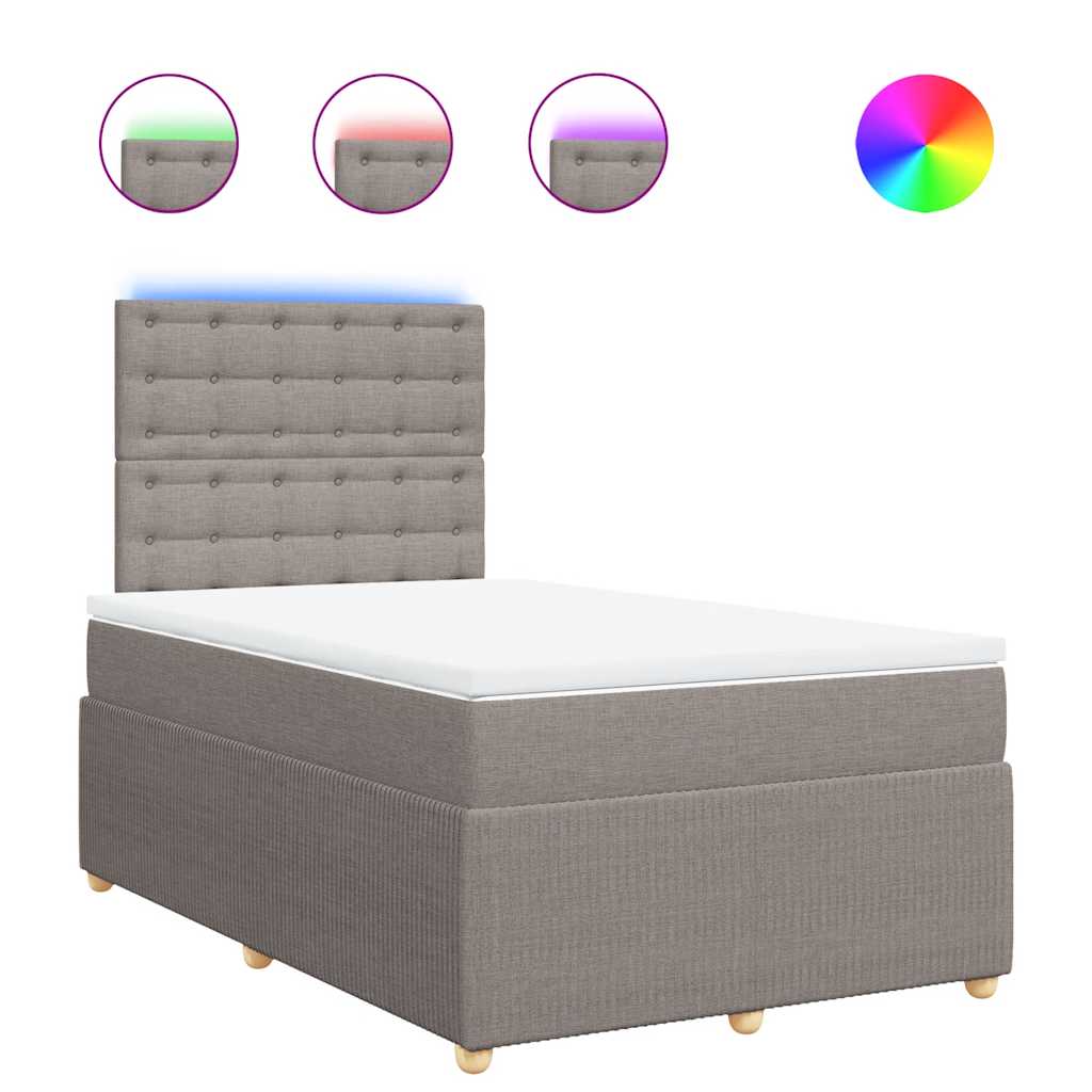 Sommier à lattes de lit avec matelas Taupe 120x200 cm Tissu - XIOS