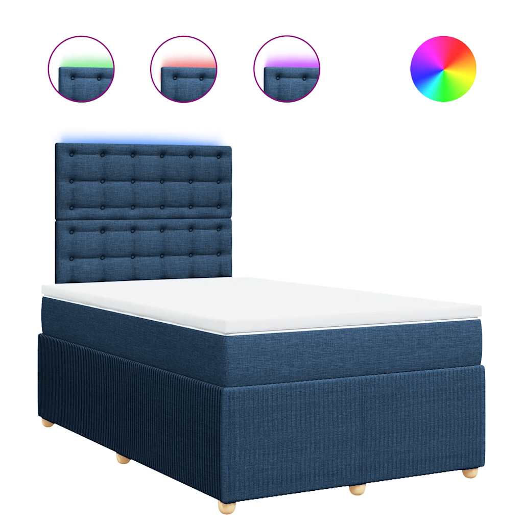 Sommier à lattes de lit avec matelas Bleu 120x200 cm Tissu - XIOS