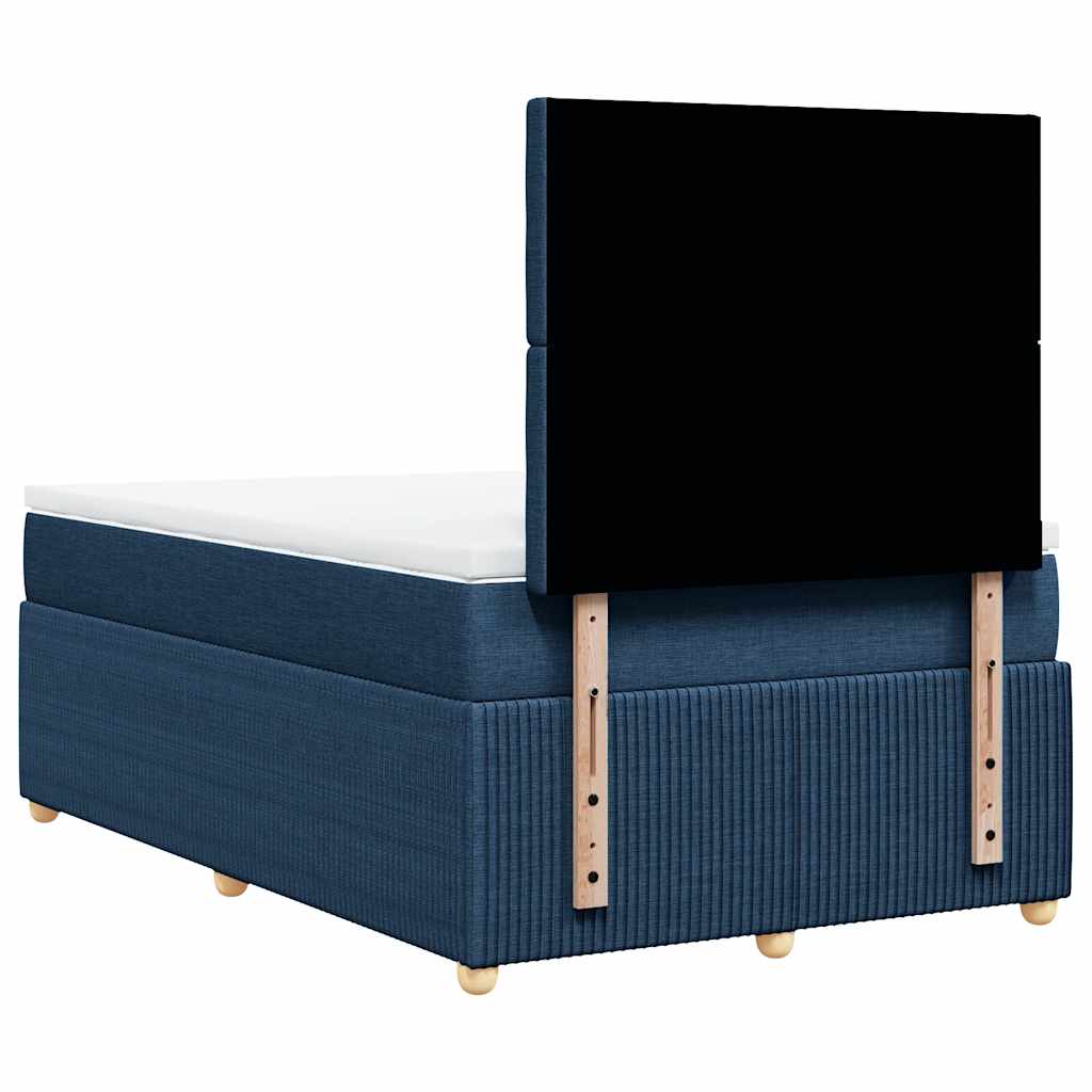 Sommier à lattes de lit avec matelas Bleu 120x200 cm Tissu - XIOS