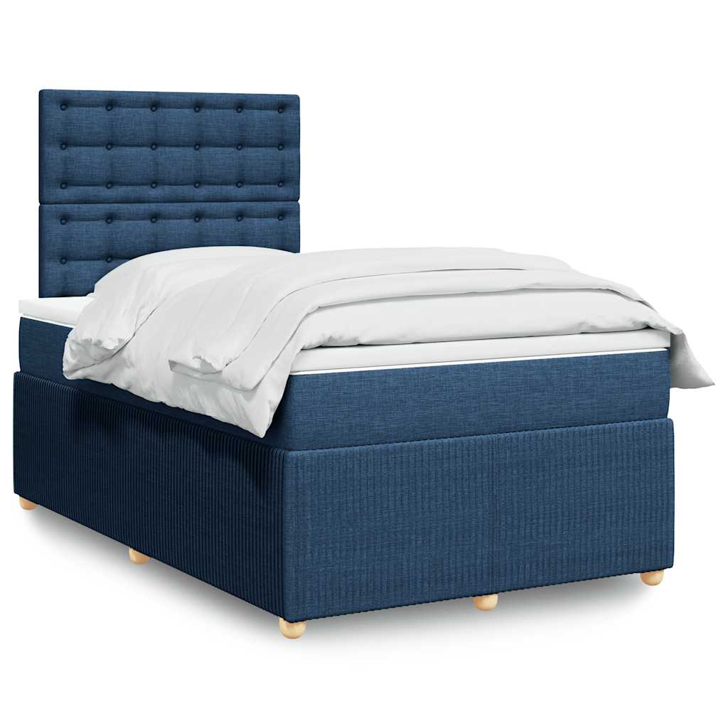 Sommier à lattes de lit avec matelas Bleu 120x200 cm Tissu - XIOS