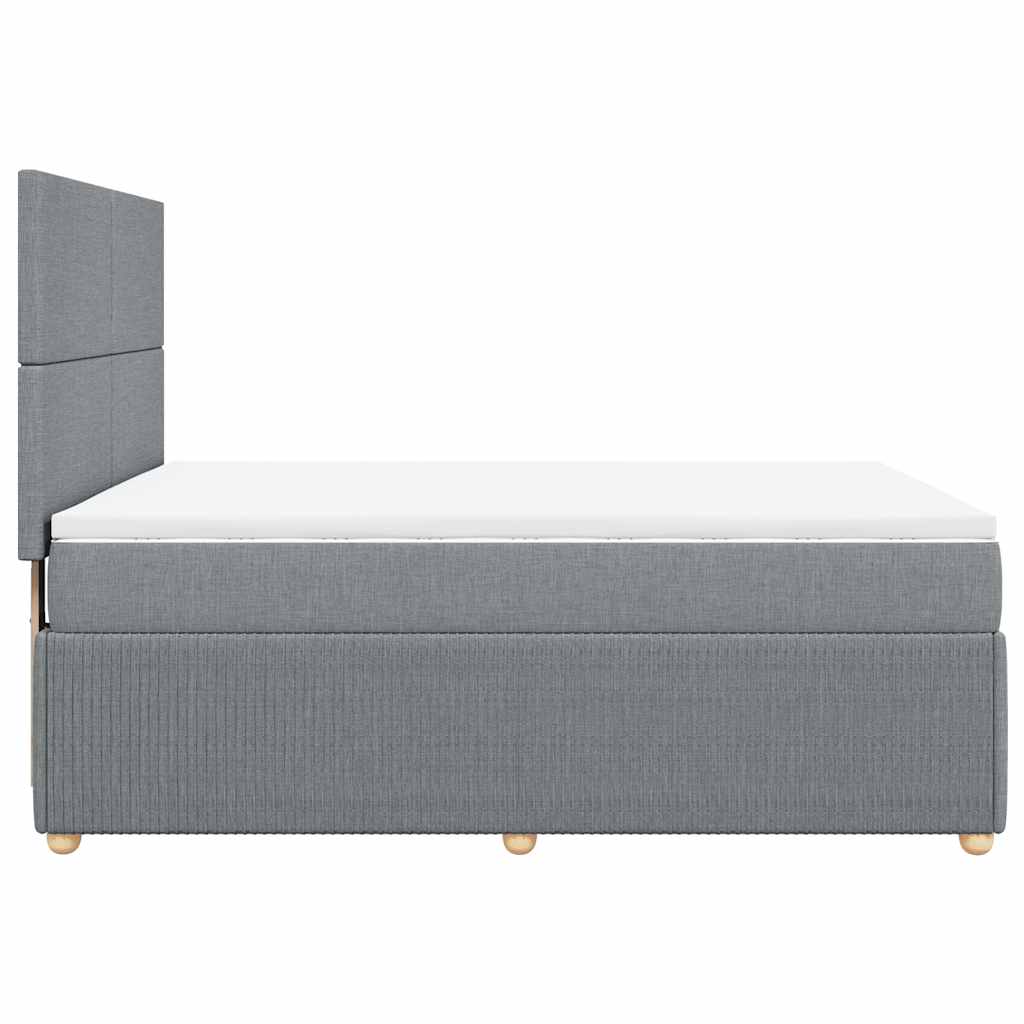 Sommier à lattes de lit avec matelas Gris clair 140x190cm Tissu - XIOS