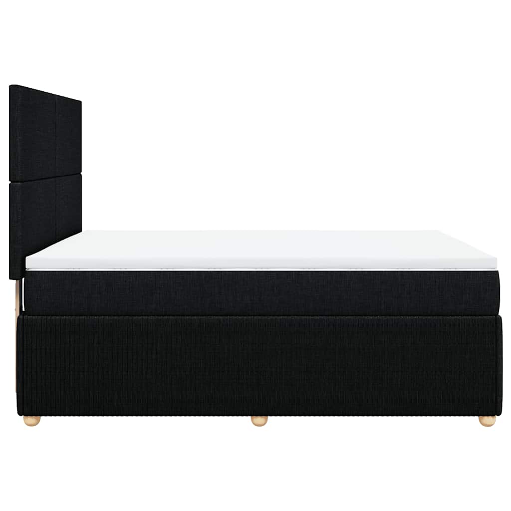 Sommier à lattes de lit avec matelas Noir 140x190 cm Tissu - XIOS