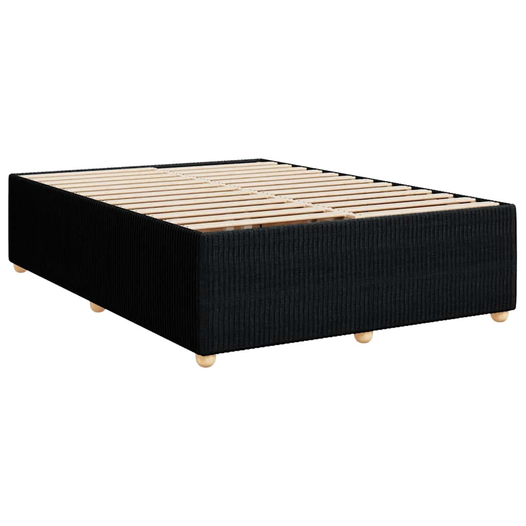 Sommier à lattes de lit avec matelas Noir 140x190 cm Tissu - XIOS