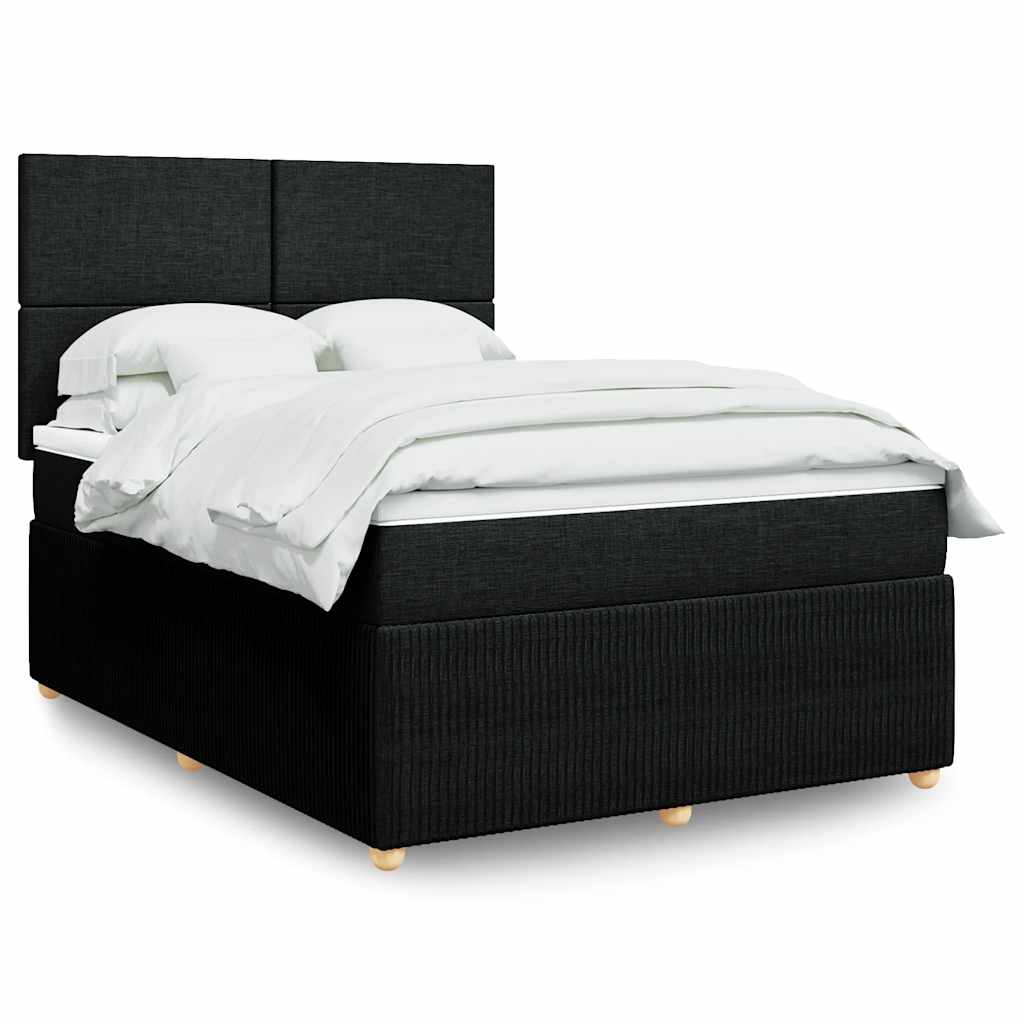 Sommier à lattes de lit avec matelas Noir 140x190 cm Tissu - XIOS