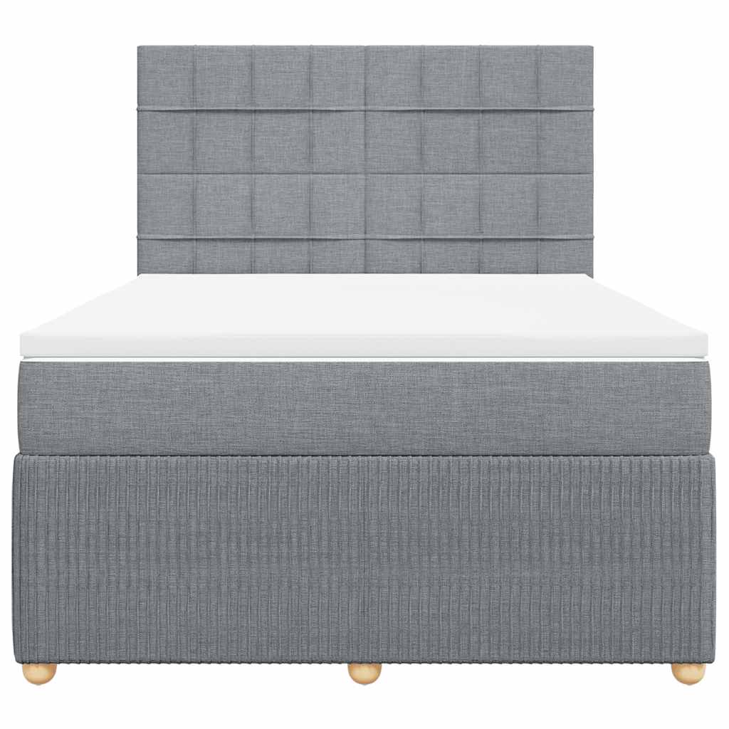 Sommier à lattes de lit avec matelas Gris clair 140x190cm Tissu - XIOS