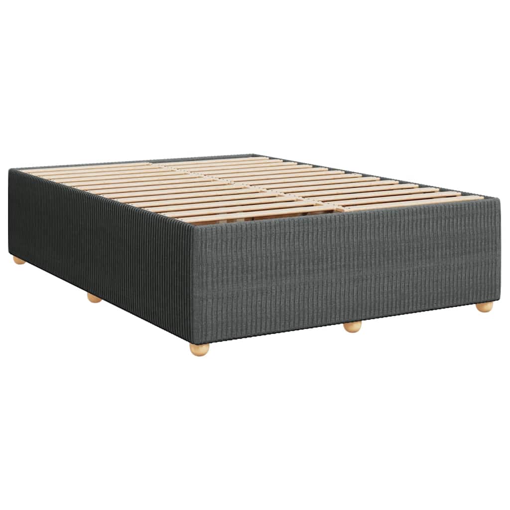 Sommier à lattes de lit avec matelas Gris foncé 140x190cm Tissu - XIOS