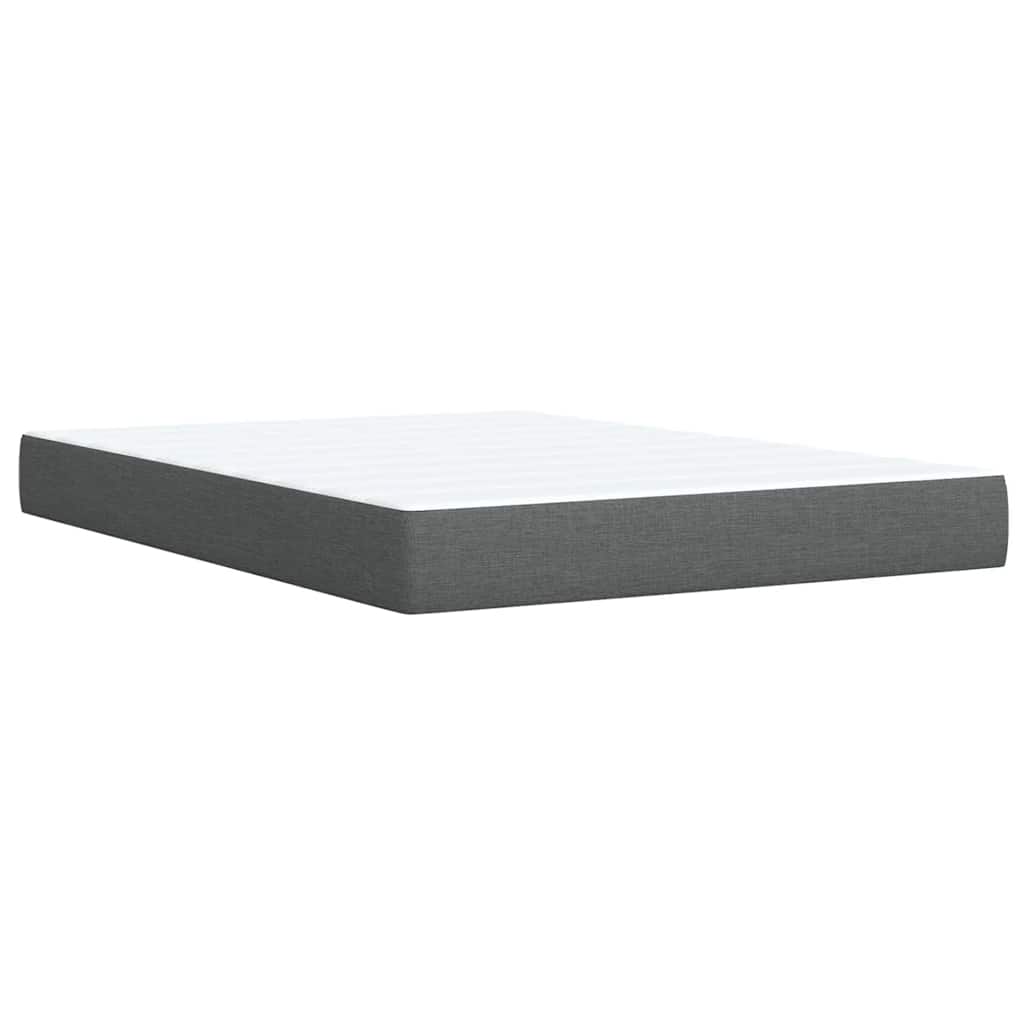 Sommier à lattes de lit avec matelas Gris foncé 140x190cm Tissu - XIOS