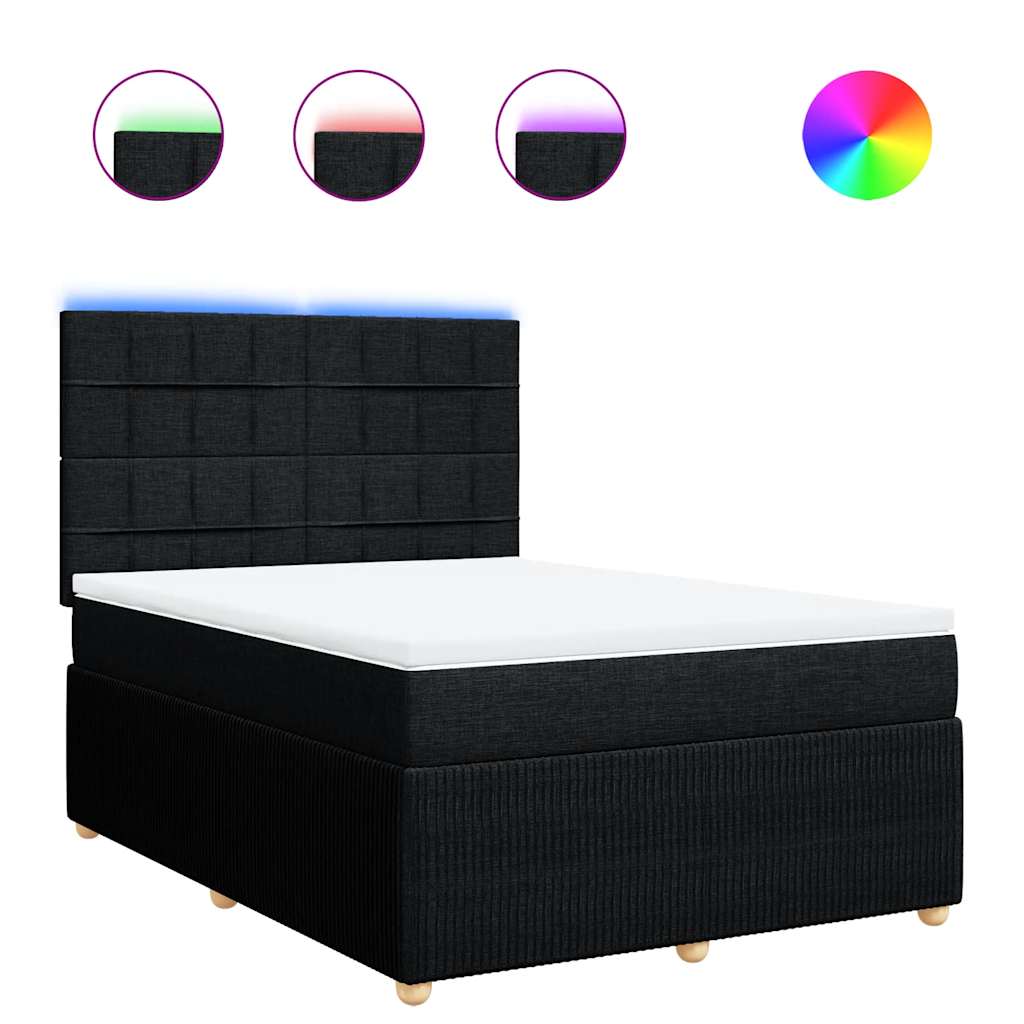 Sommier à lattes de lit avec matelas Noir 140x190 cm Tissu - XIOS