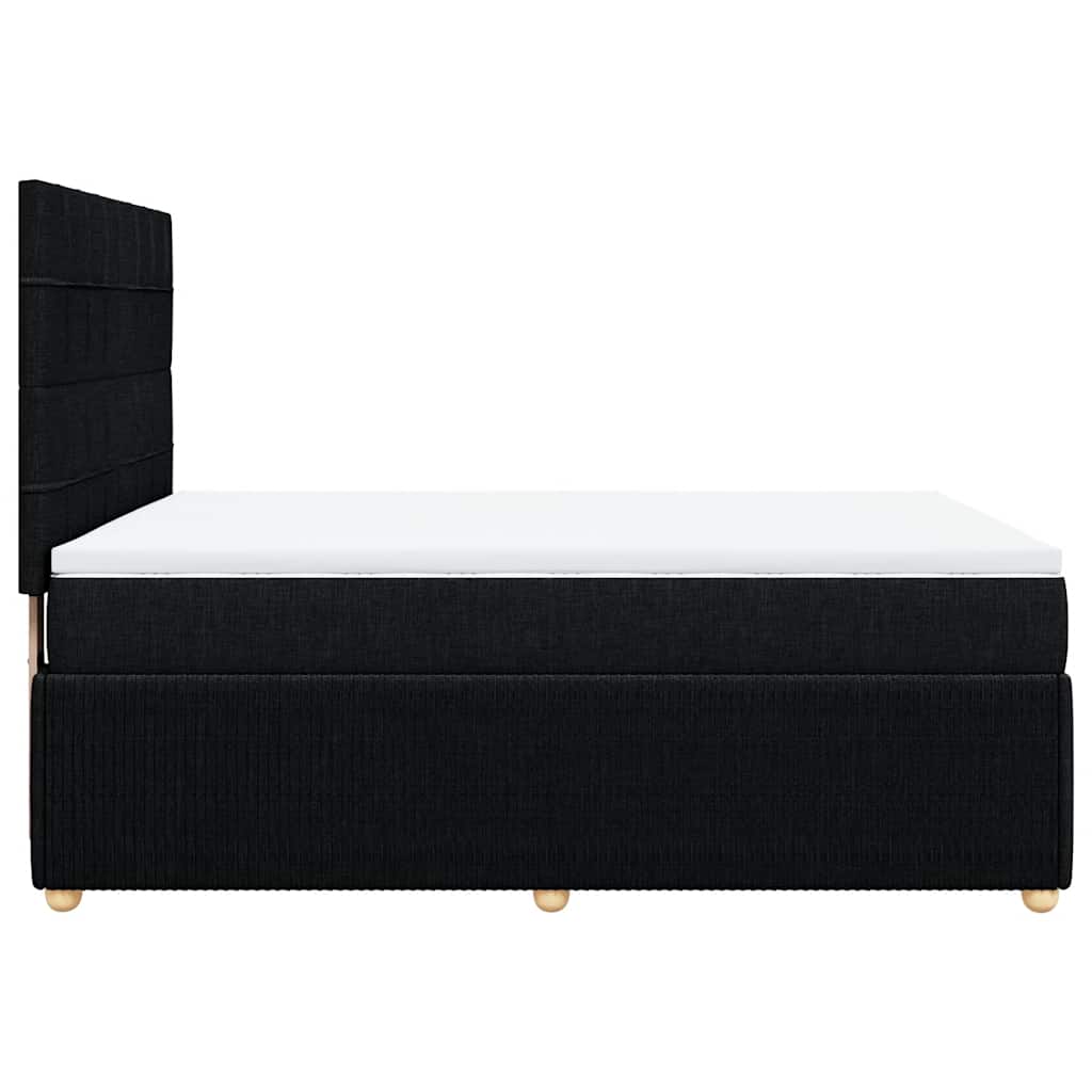 Sommier à lattes de lit avec matelas Noir 140x190 cm Tissu - XIOS