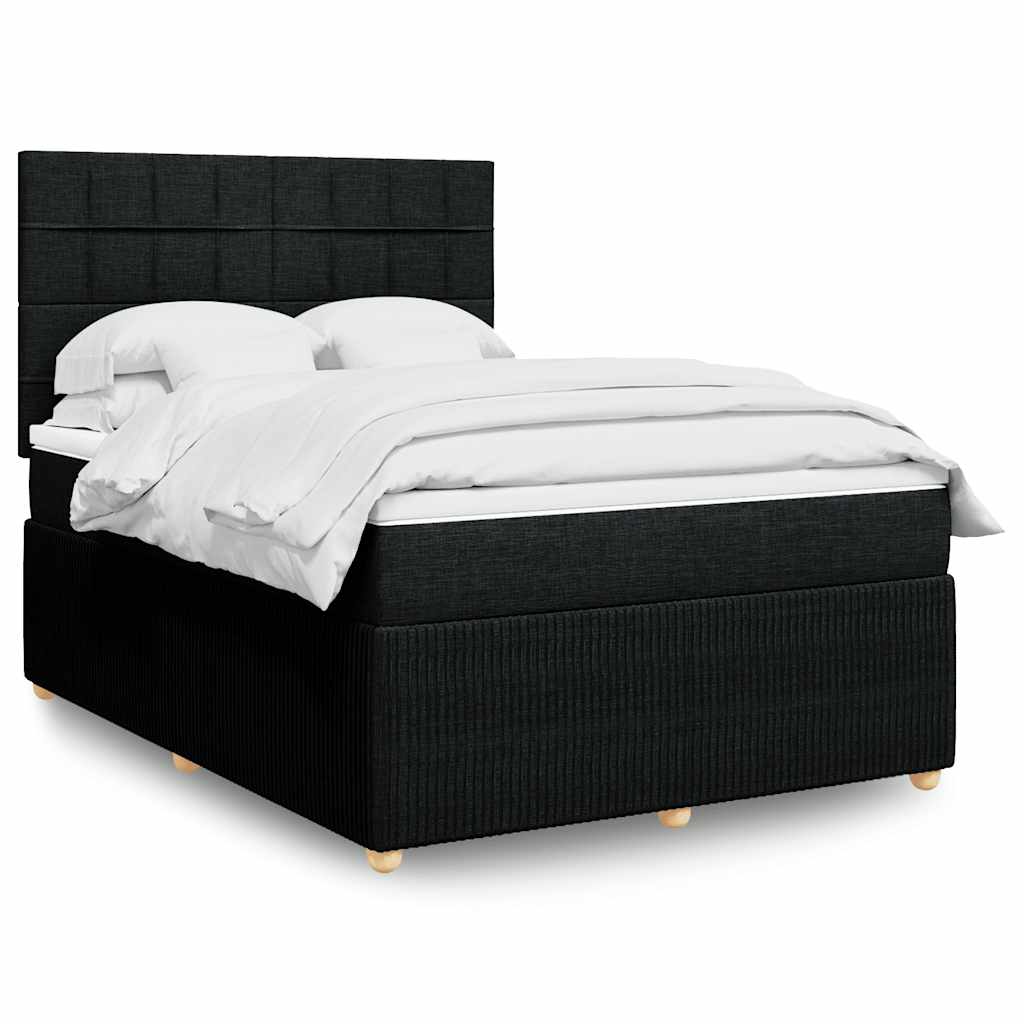 Sommier à lattes de lit avec matelas Noir 140x190 cm Tissu - XIOS