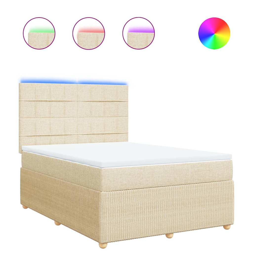 Sommier à lattes de lit avec matelas Crème 140x190 cm Tissu - XIOS
