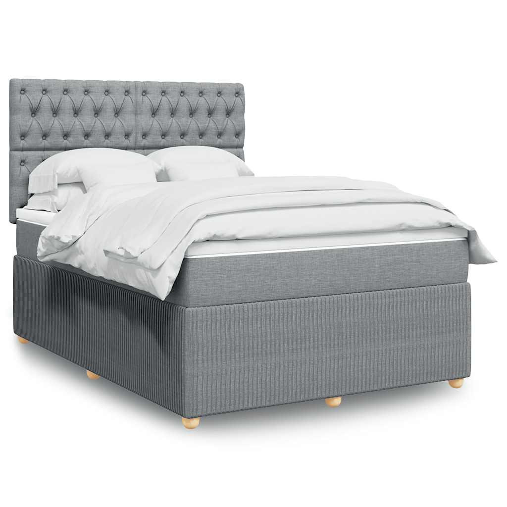 Sommier à lattes de lit avec matelas Gris clair 140x190cm Tissu - XIOS