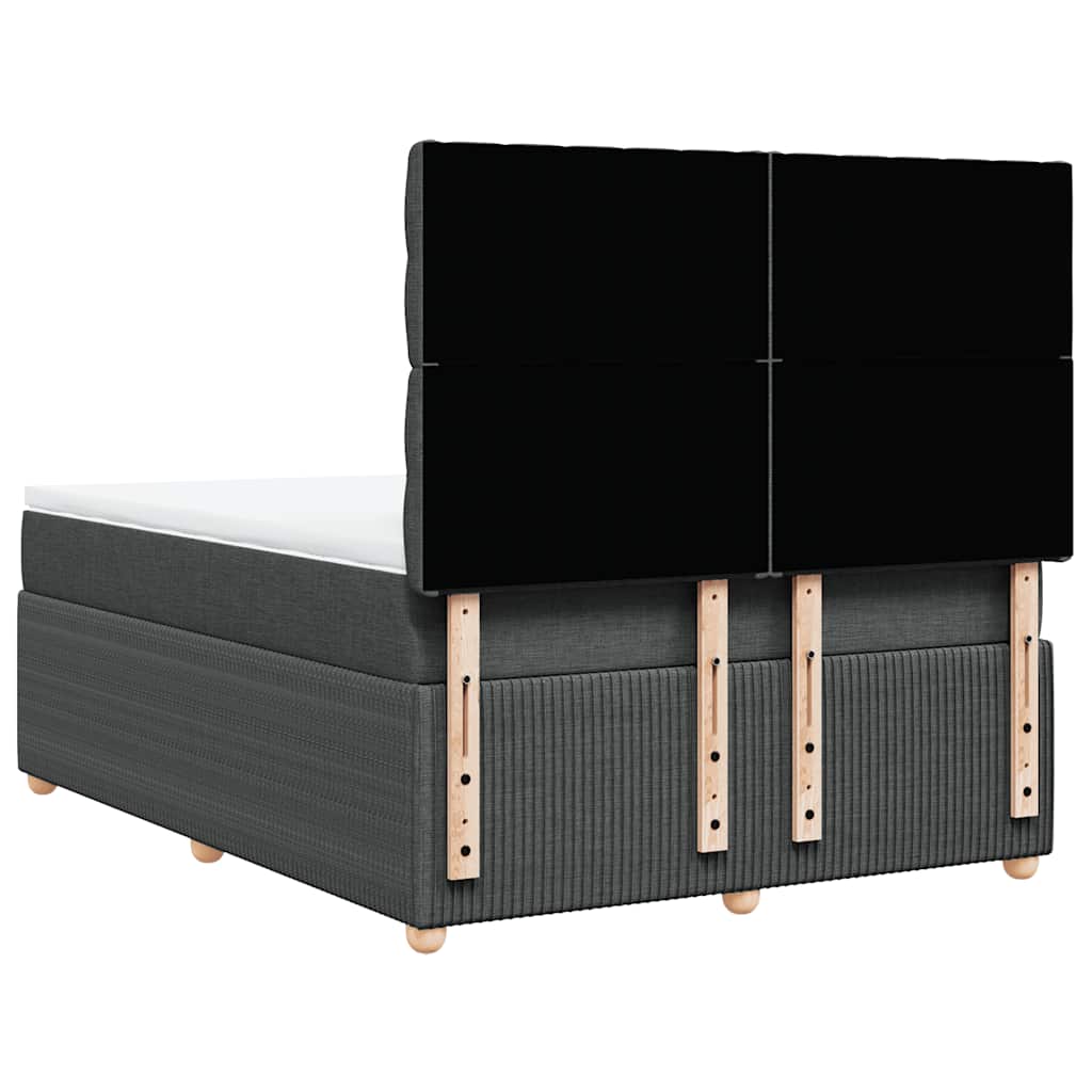 Sommier à lattes de lit avec matelas Gris foncé 140x190cm Tissu - XIOS