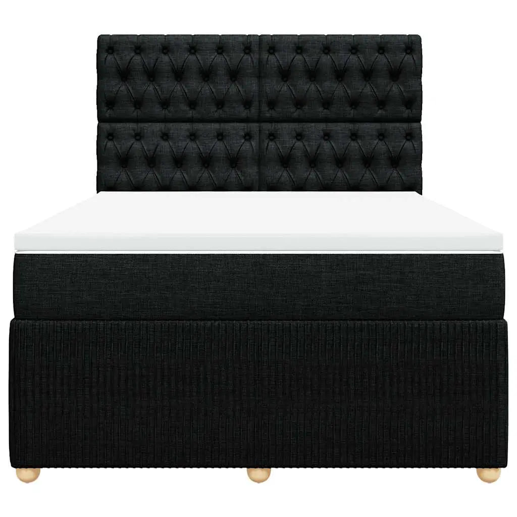 Sommier à lattes de lit avec matelas Noir 140x190 cm Tissu - XIOS
