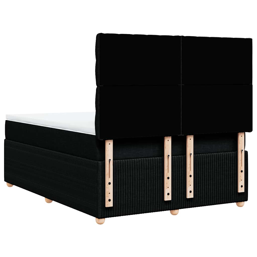 Sommier à lattes de lit avec matelas Noir 140x190 cm Tissu - XIOS