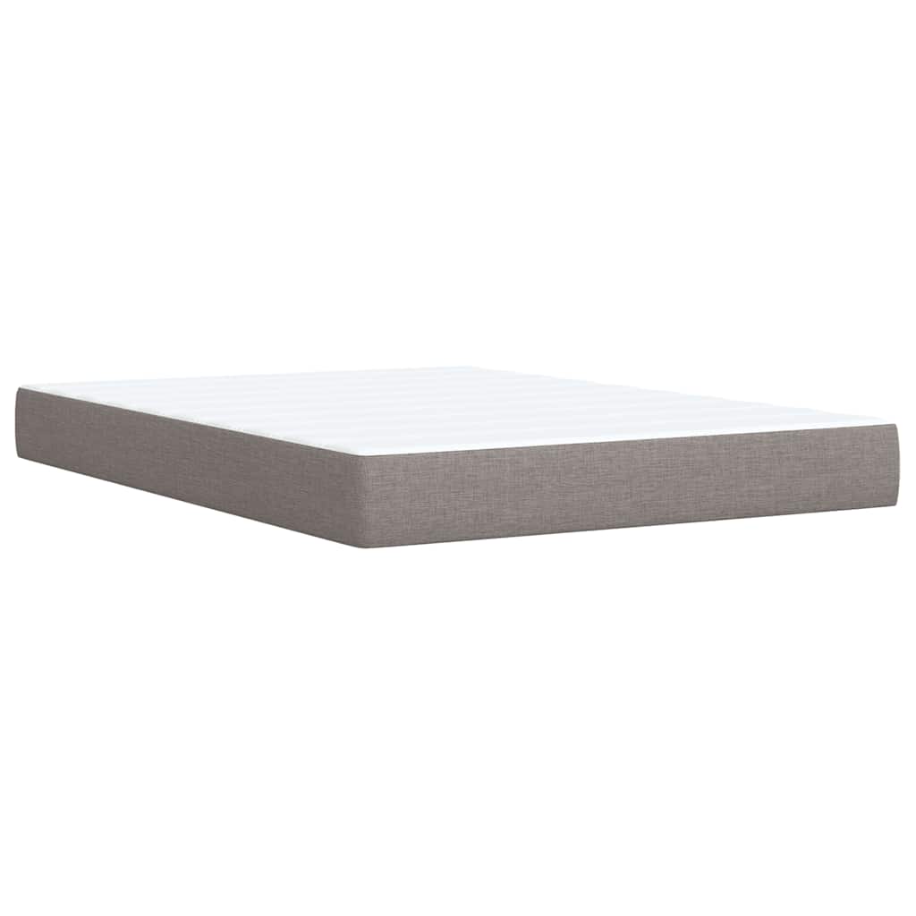 Sommier à lattes de lit avec matelas Taupe 140x190 cm Tissu - XIOS