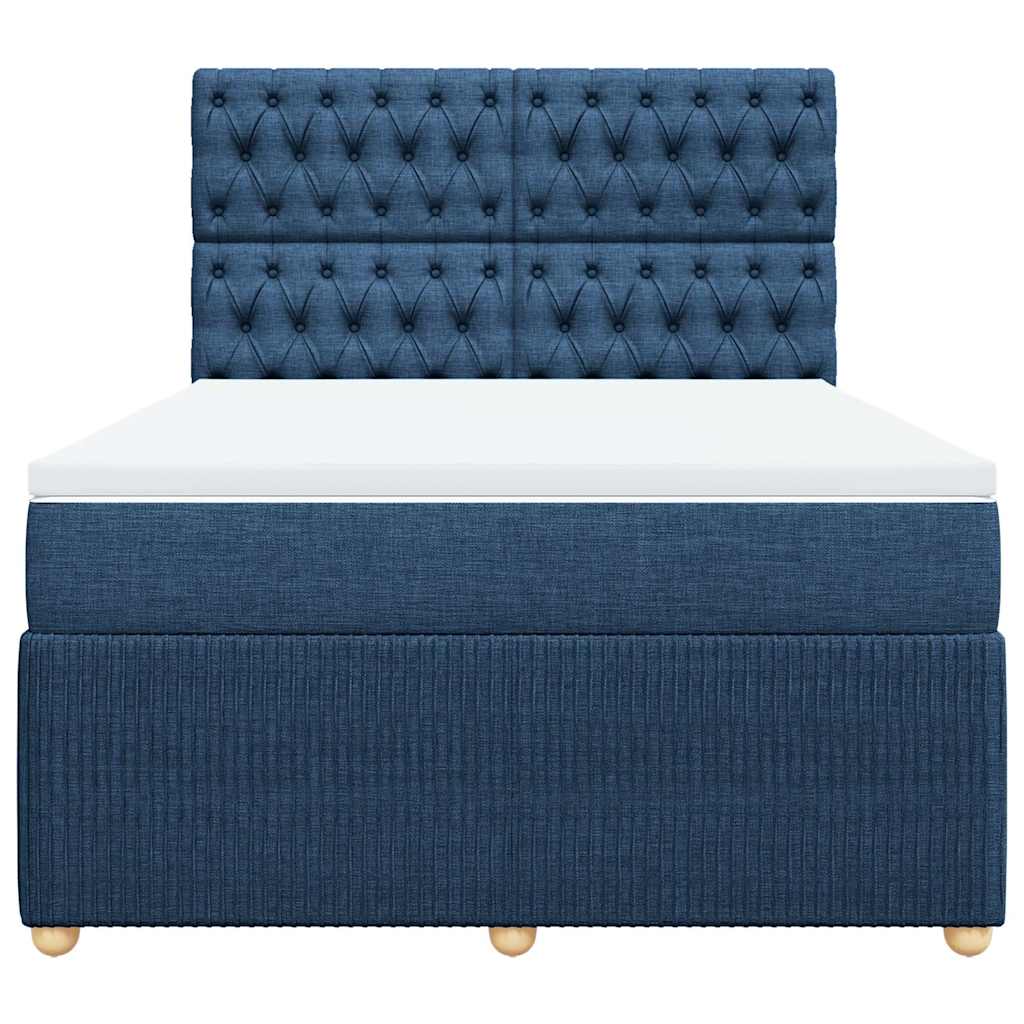 Sommier à lattes de lit avec matelas Bleu 140x190 cm Tissu - XIOS
