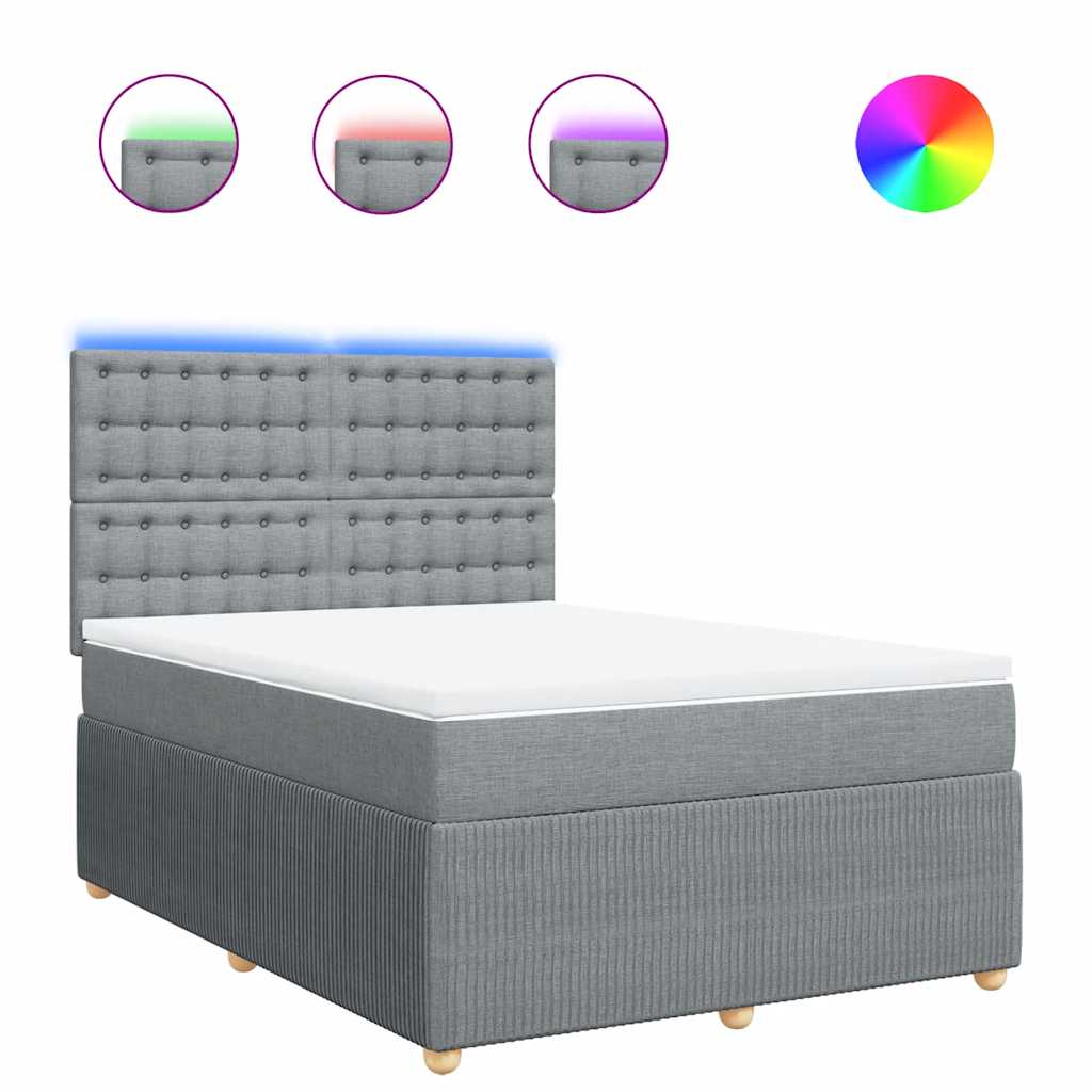 Sommier à lattes de lit avec matelas Gris clair 140x190cm Tissu - XIOS