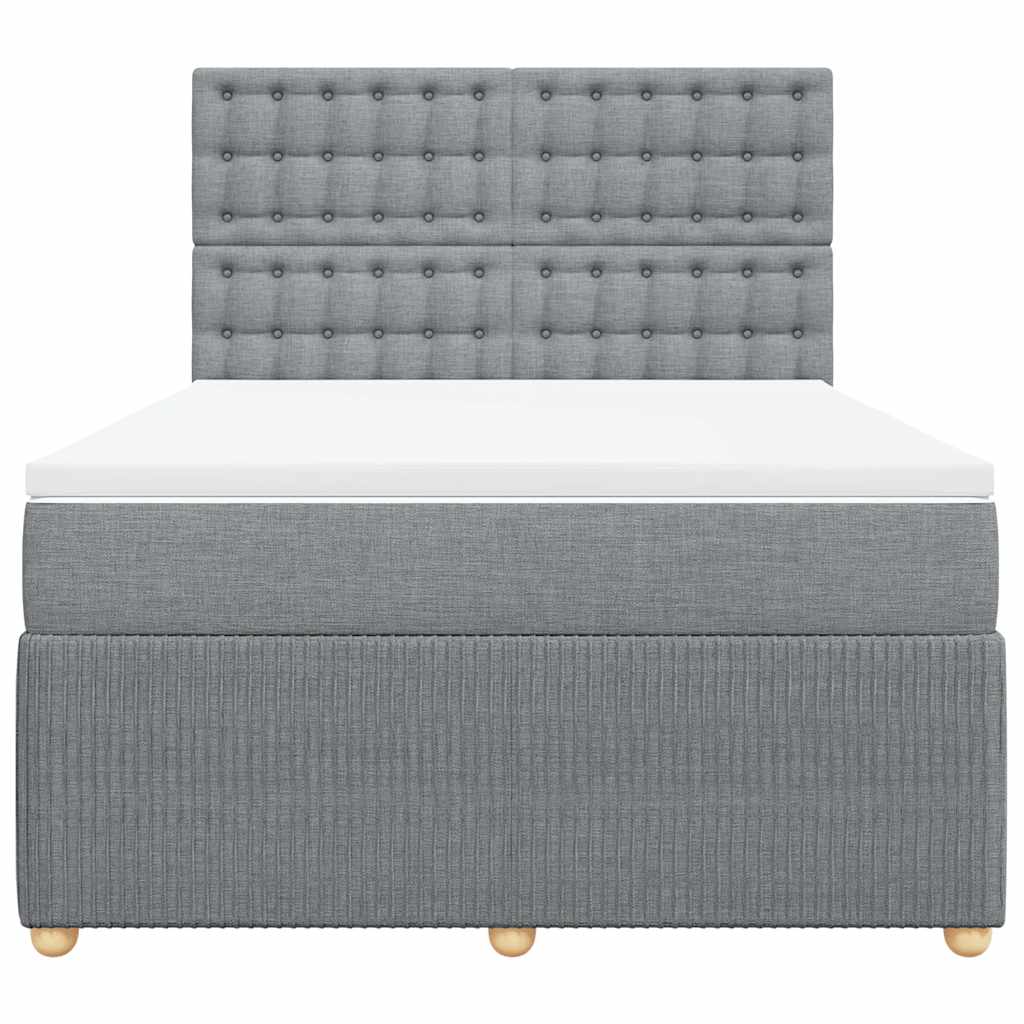 Sommier à lattes de lit avec matelas Gris clair 140x190cm Tissu - XIOS