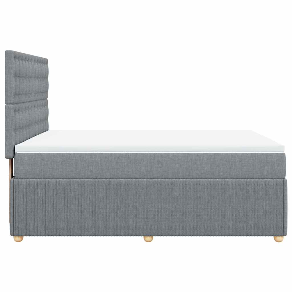 Sommier à lattes de lit avec matelas Gris clair 140x190cm Tissu - XIOS