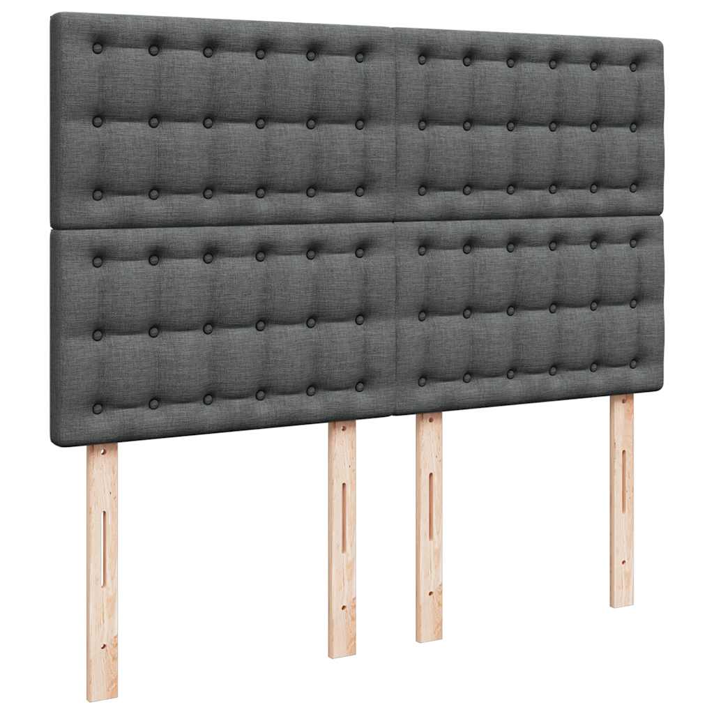 Sommier à lattes de lit avec matelas Gris foncé 140x190cm Tissu - XIOS