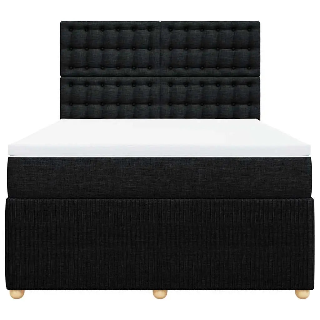 Sommier à lattes de lit avec matelas Noir 140x190 cm Tissu - XIOS