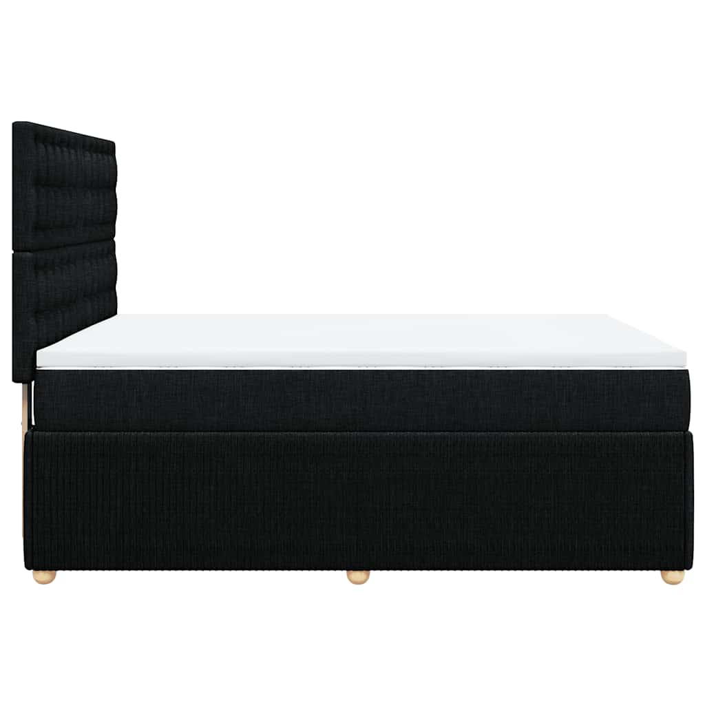 Sommier à lattes de lit avec matelas Noir 140x190 cm Tissu - XIOS