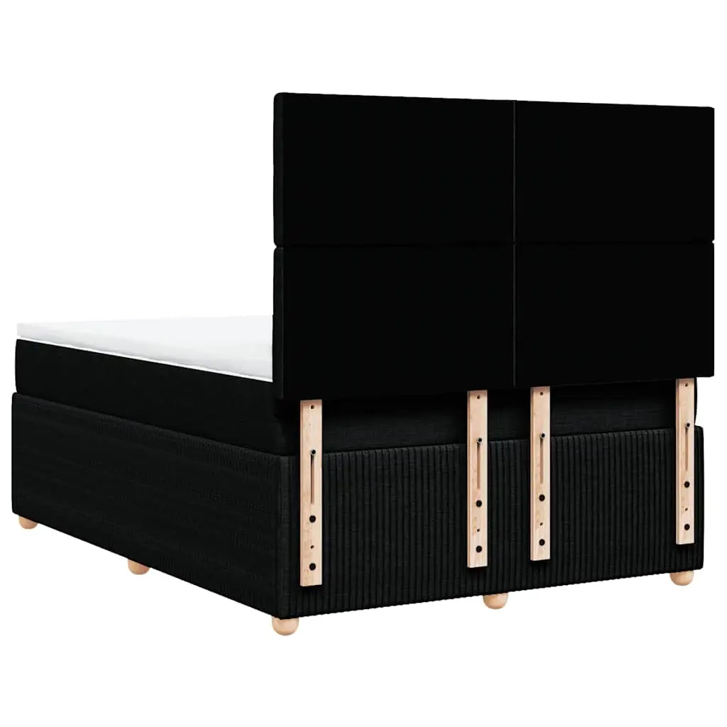 Sommier à lattes de lit avec matelas Noir 140x190 cm Tissu - XIOS