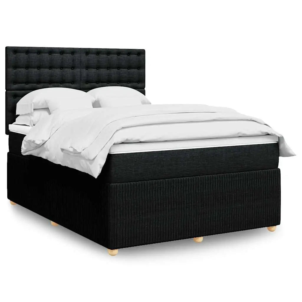Sommier à lattes de lit avec matelas Noir 140x190 cm Tissu - XIOS