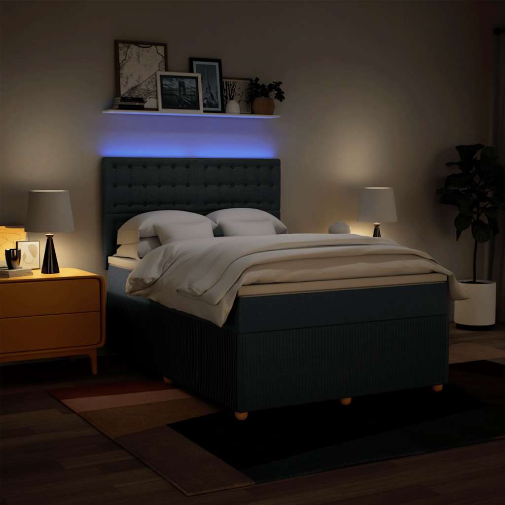 Sommier à lattes de lit avec matelas Bleu 140x190 cm Tissu - XIOS