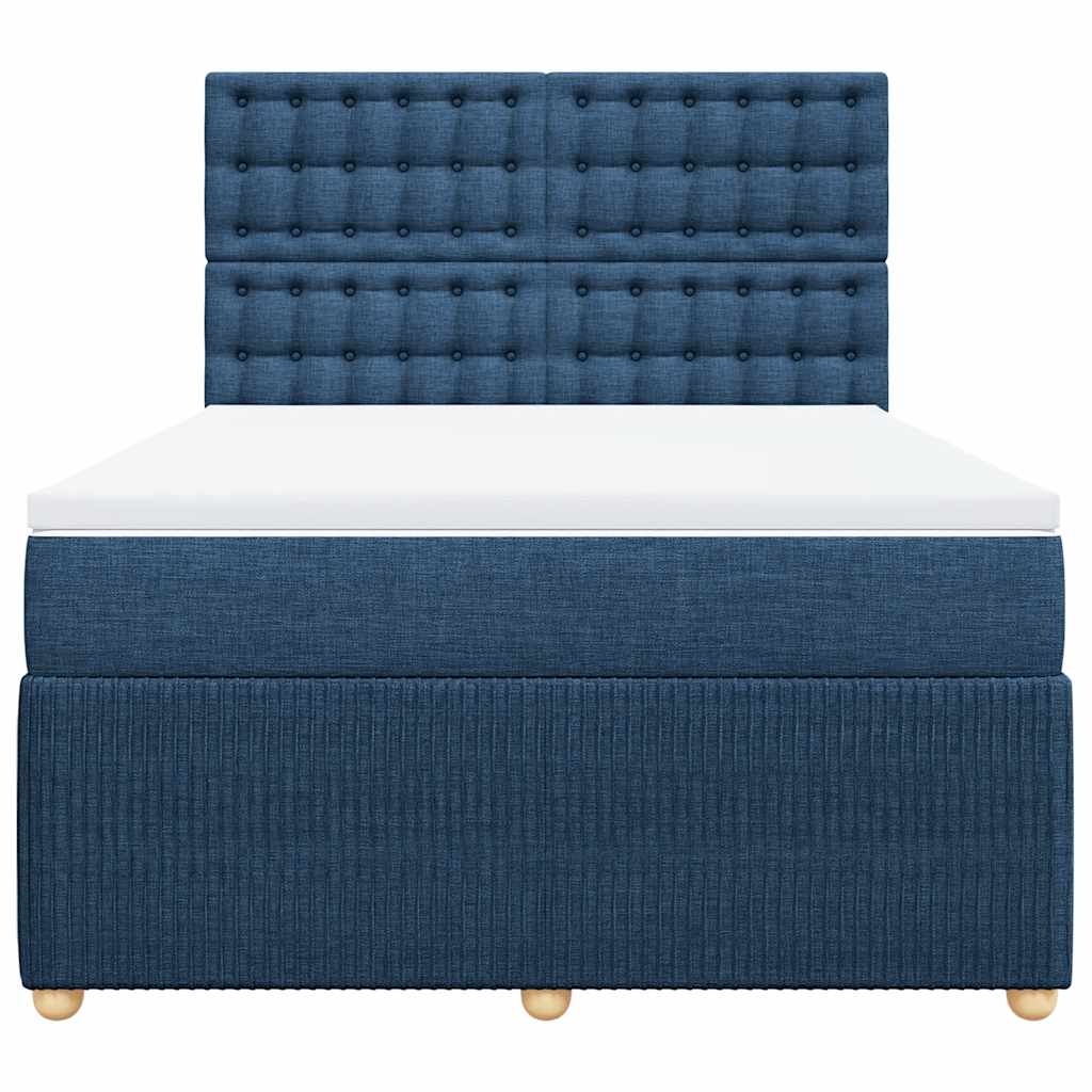 Sommier à lattes de lit avec matelas Bleu 140x190 cm Tissu - XIOS