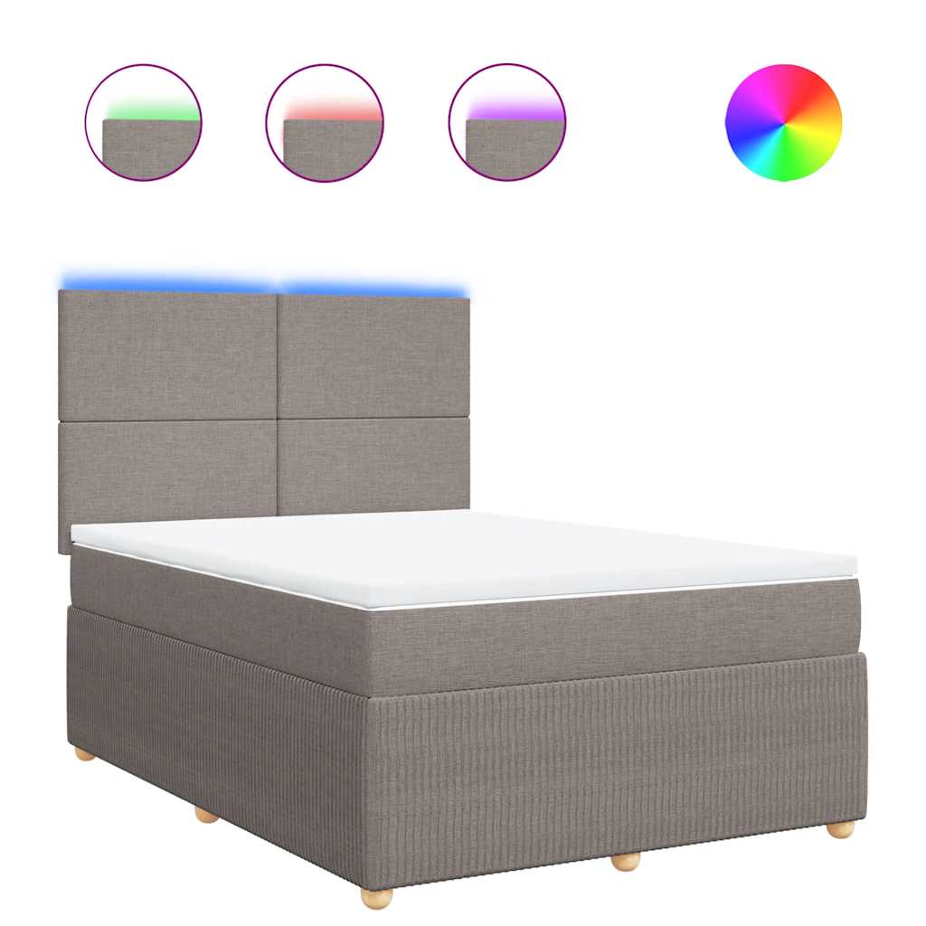Sommier à lattes de lit avec matelas Taupe 140x200 cm Tissu - XIOS