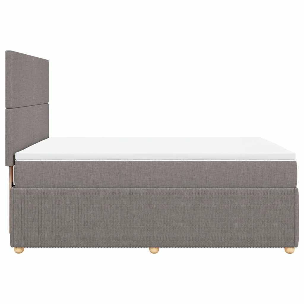 Sommier à lattes de lit avec matelas Taupe 140x200 cm Tissu - XIOS