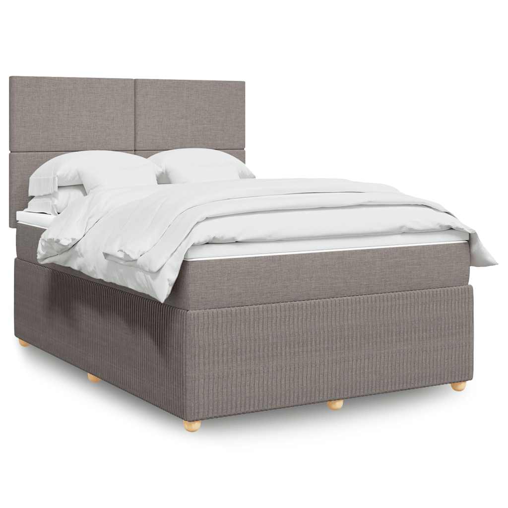 Sommier à lattes de lit avec matelas Taupe 140x200 cm Tissu - XIOS