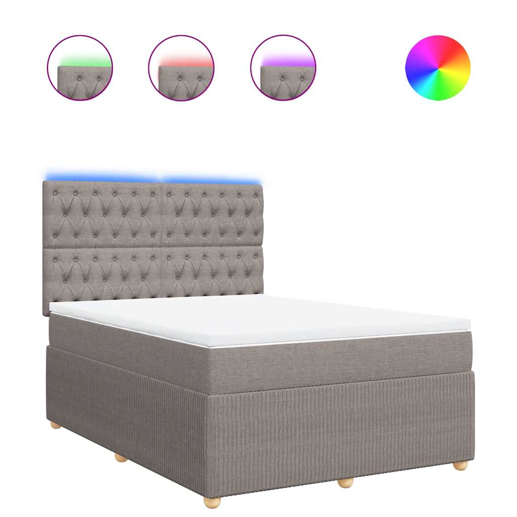 Sommier à lattes de lit avec matelas Taupe 140x200 cm Tissu - XIOS