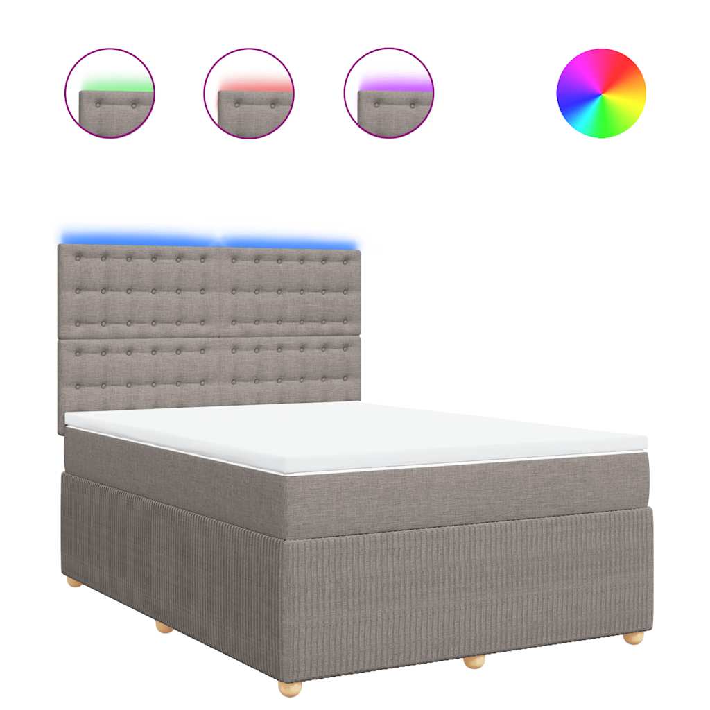 Sommier à lattes de lit avec matelas Taupe 140x200 cm Tissu - XIOS