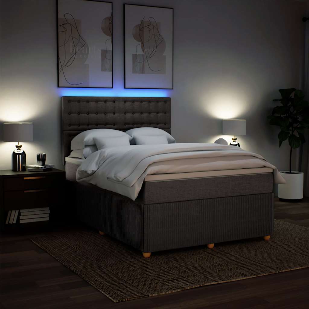 Sommier à lattes de lit avec matelas Taupe 140x200 cm Tissu - XIOS