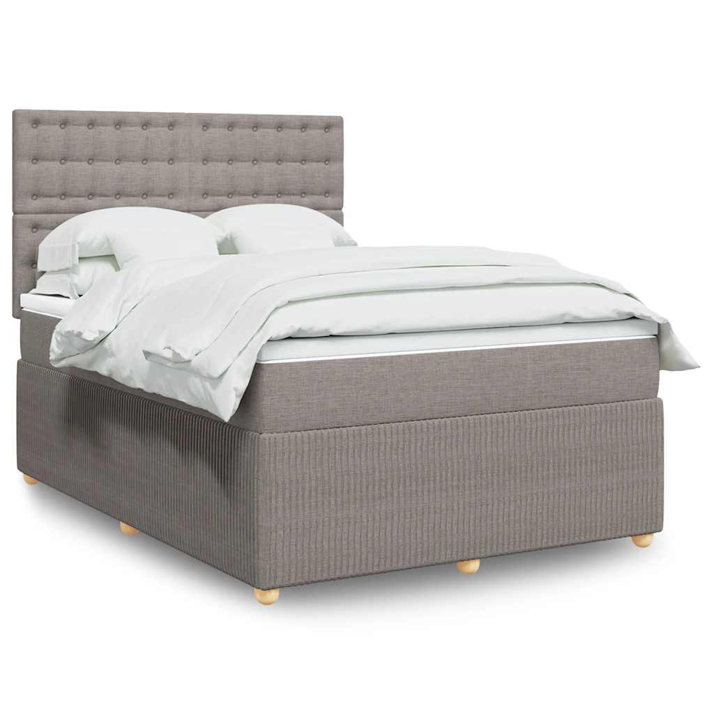 Sommier à lattes de lit avec matelas Taupe 140x200 cm Tissu - XIOS