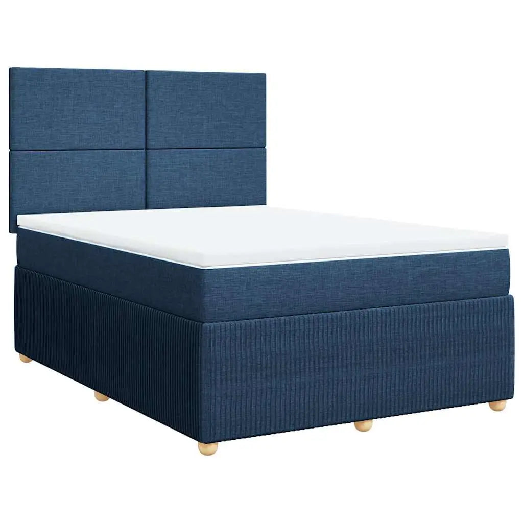 Sommier à lattes de lit avec matelas Bleu 160x200 cm Tissu - XIOS