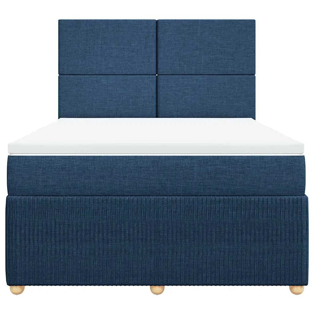 Sommier à lattes de lit avec matelas Bleu 160x200 cm Tissu - XIOS