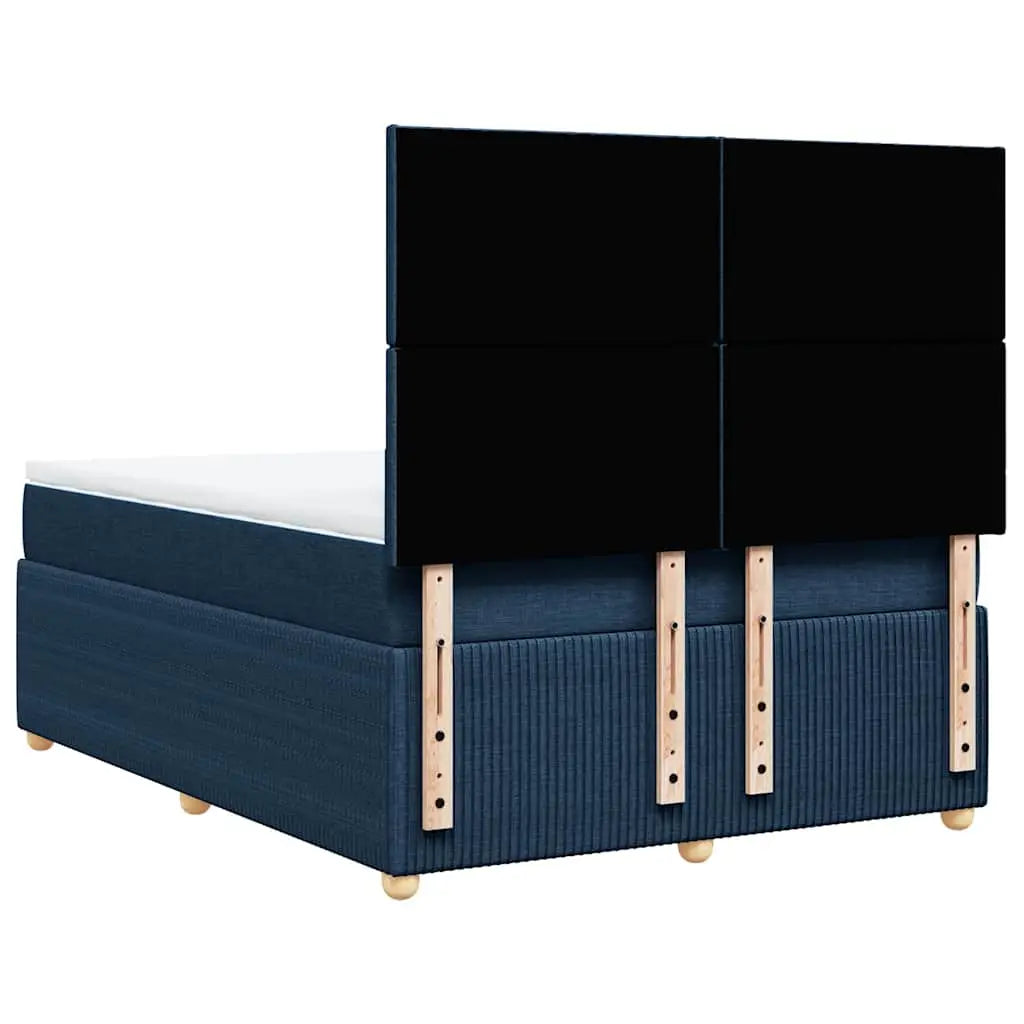 Sommier à lattes de lit avec matelas Bleu 160x200 cm Tissu - XIOS