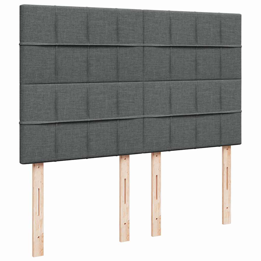 Sommier à lattes de lit avec matelas Gris foncé 160x200cm Tissu - XIOS