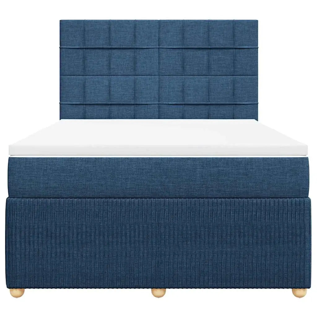 Sommier à lattes de lit avec matelas Bleu 160x200 cm Tissu - XIOS