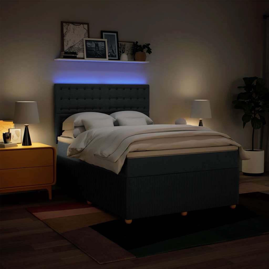 Sommier à lattes de lit avec matelas Bleu 160x200 cm Tissu - XIOS