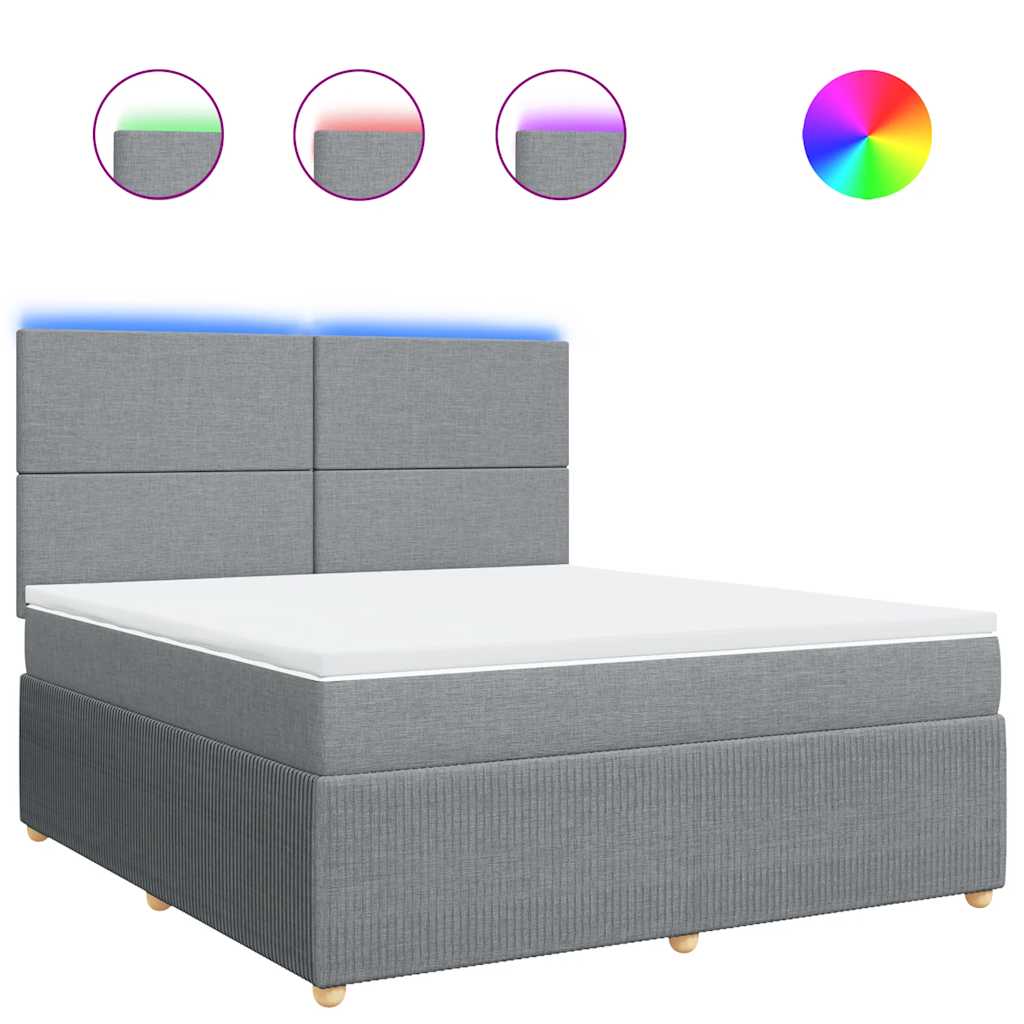 Sommier à lattes de lit avec matelas Gris clair 180x200cm Tissu - XIOS