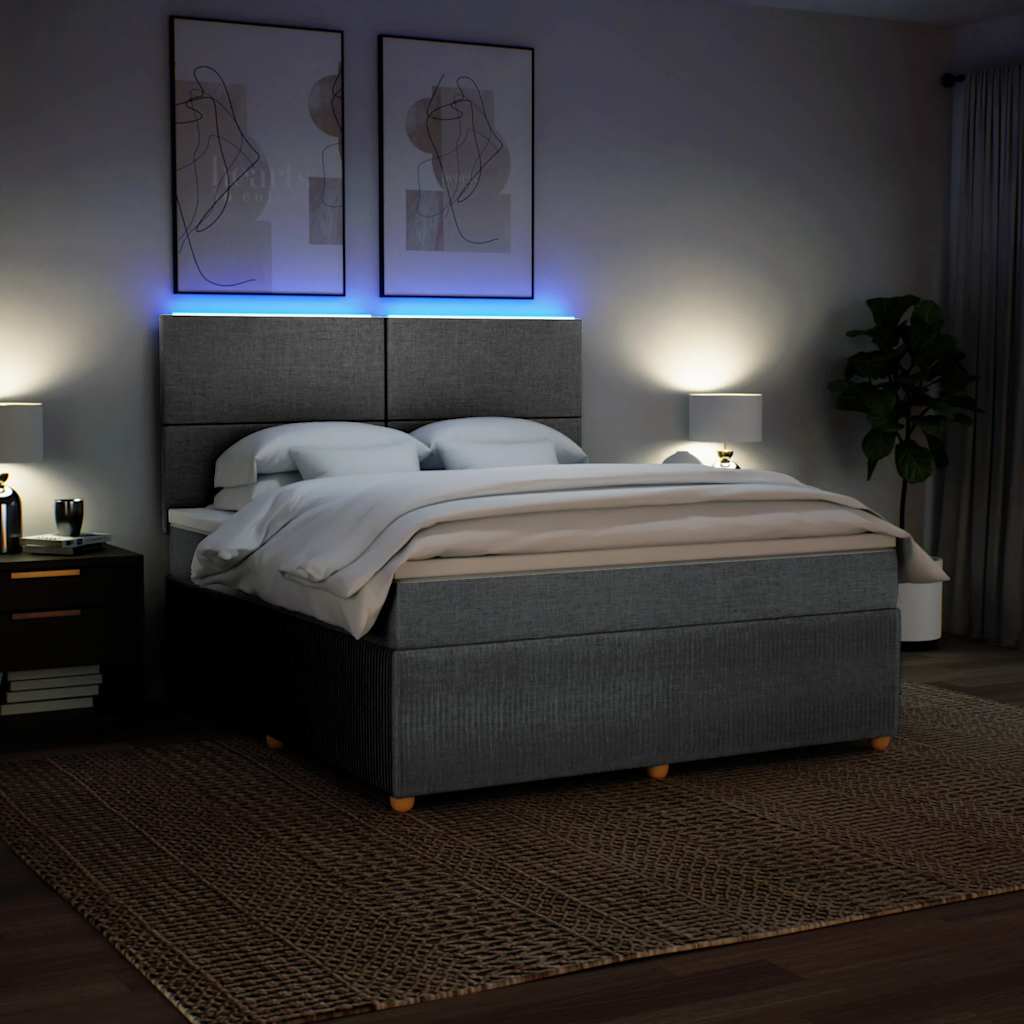 Sommier à lattes de lit avec matelas Gris clair 180x200cm Tissu - XIOS