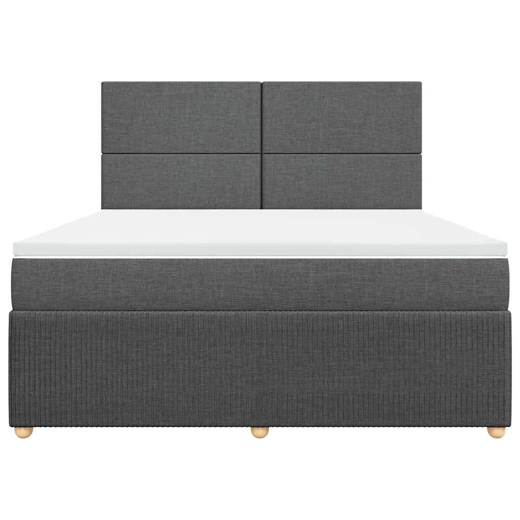 Sommier à lattes de lit avec matelas Gris foncé 180x200cm Tissu - XIOS