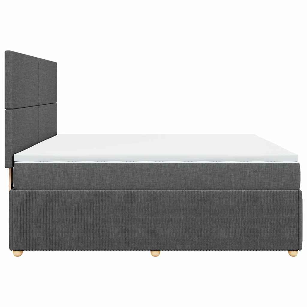 Sommier à lattes de lit avec matelas Gris foncé 180x200cm Tissu - XIOS