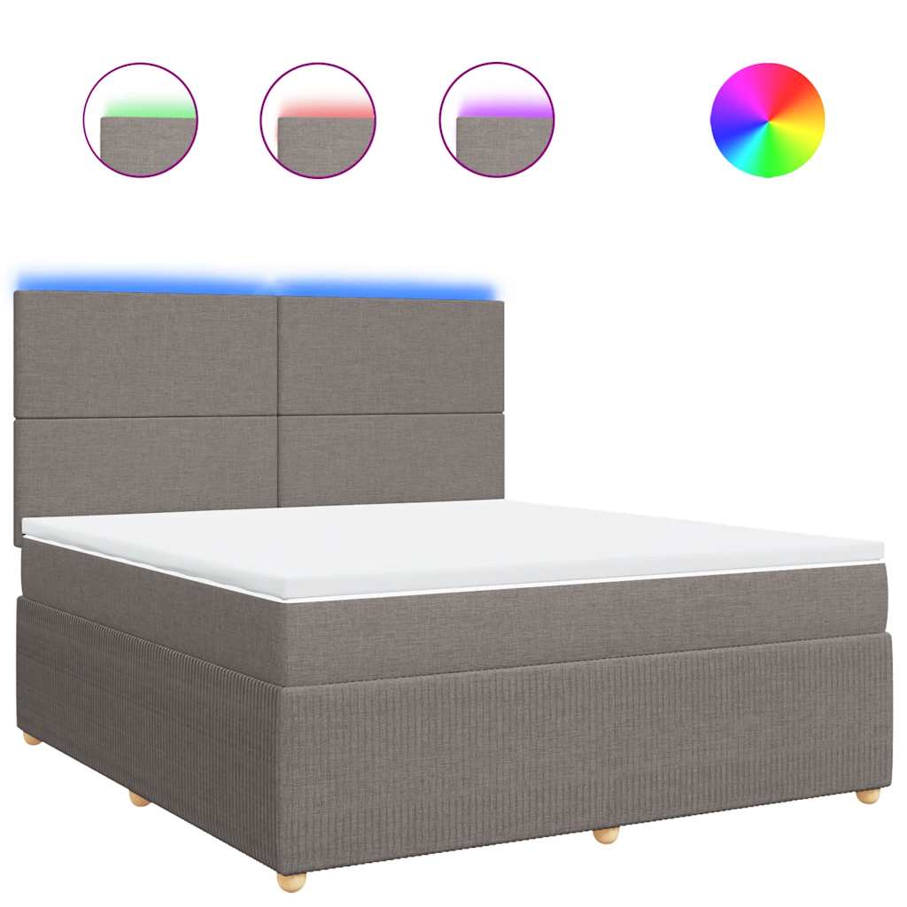 Sommier à lattes de lit avec matelas Taupe 180x200 cm Tissu - XIOS